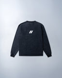 Washed grey 310gsm cotton long sleeve shirt, loose slightly cropped fit, bold “1997” graphic and Sleeves Studios logo on front, soft feel with structured drape