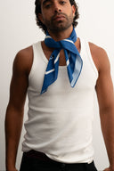 White cotton tank top, 100% cotton fabric, stretch fit, Sleeves Studios logo on back, SMILE BABY text printed