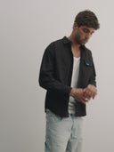 Clean Black Button-Up